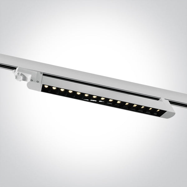 One Light 65024TA/W/W WHITE SMD LED 15x1W WW 30deg LINEAR TRACK LIGHT ADJUSTABLE 230V
