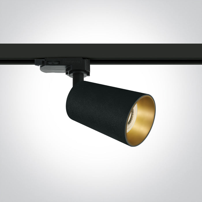 One Light 65105CT/B BLACK 10W GU10 TRACK SPOT 100-240V DARK LIGHT