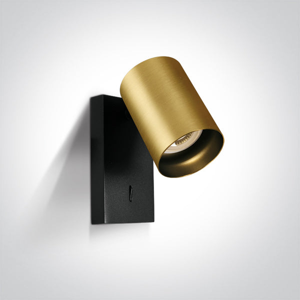 One Light 65105NA/BBS BRUSHED BRASS GU10 10W DARK LIGHT WITH SWITCH