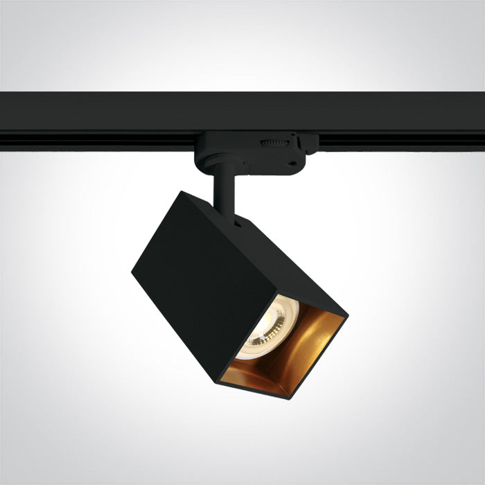 One Light 65105NAT/B BLACK GU10 10W TRACK SPOT DARK LIGHT SQUARE