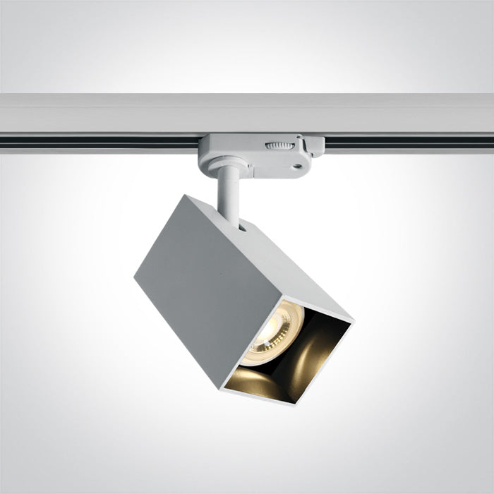 One Light 65105NAT/W WHITE GU10 10W TRACK SPOT DARK LIGHT SQUARE