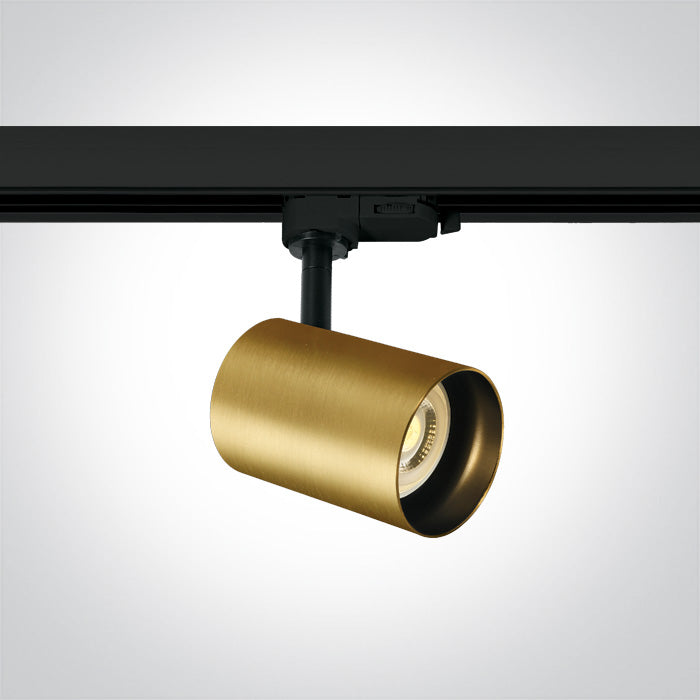 One Light 65105NT/BBS BRUSHED BRASS GU10 10W TRACK SPOT DARK LIGHT