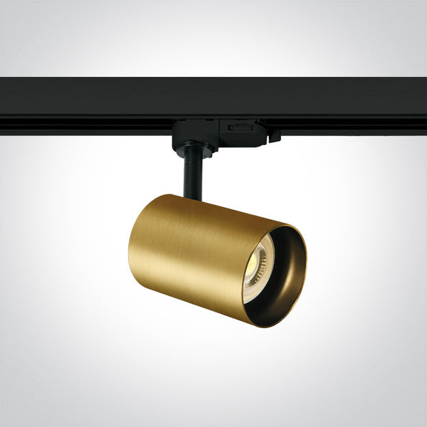 One Light 65105NT/BBS BRUSHED BRASS GU10 10W TRACK SPOT DARK LIGHT