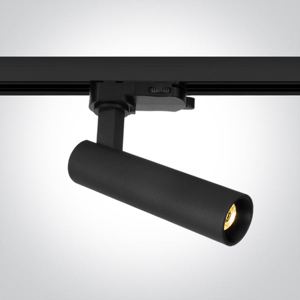 One Light 65108AT/B/W BLACK COB 9W WW TRACK SPOT 230V DIMMABLE DARK LIGHT