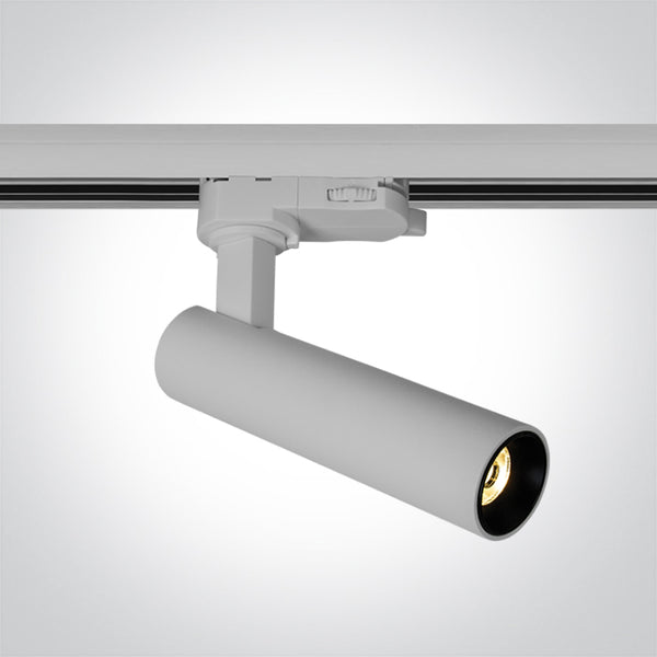 One Light 65108AT/W/W WHITE COB 9W WW TRACK SPOT 230V DIMMABLE DARK LIGHT