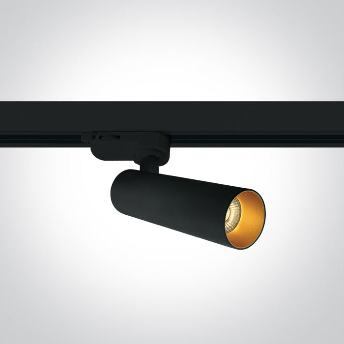 One Light 65108T/B/W BLACK COB LED 8W WW TRACK SPOT 36deg 230V DIMMABLE