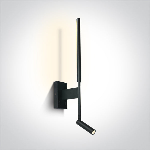 One Light 65144/B/W BLACK LED READING 3W + 6W BACK LIGHT WW WALL LAMP IP20 230v
