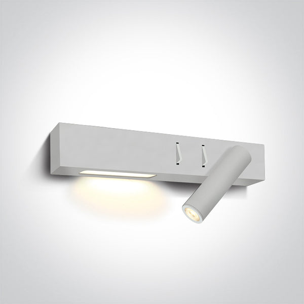 One Light 65146A/W/W WHITE 3W SPOT + 6W WW WALL LAMP IP20 230V