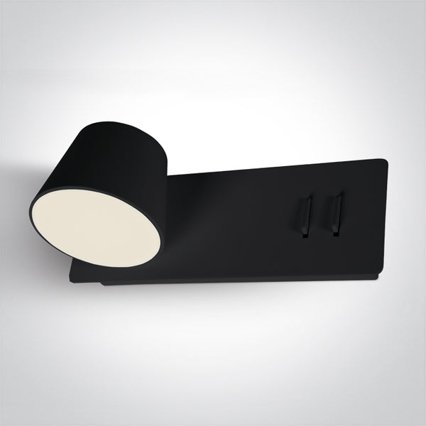 One Light 65147/B/W BLACK LED 6W+4W UPLIGHT WW IP20 230V LEFT