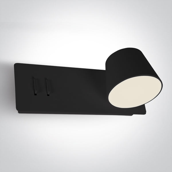 One Light 65147A/B/W BLACK LED 6W+4W UPLIGHT WW IP20 230V RIGHT