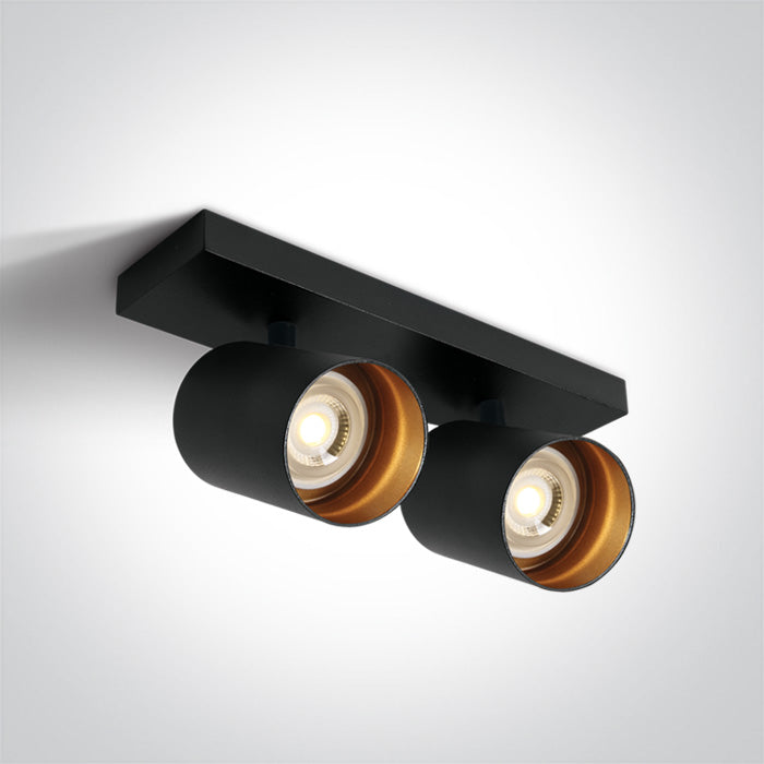 One Light 65205N/B BLACK GU10 2x10W DARK LIGHT