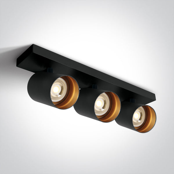 One Light 65305N/B BLACK GU10 3x10W DARK LIGHT