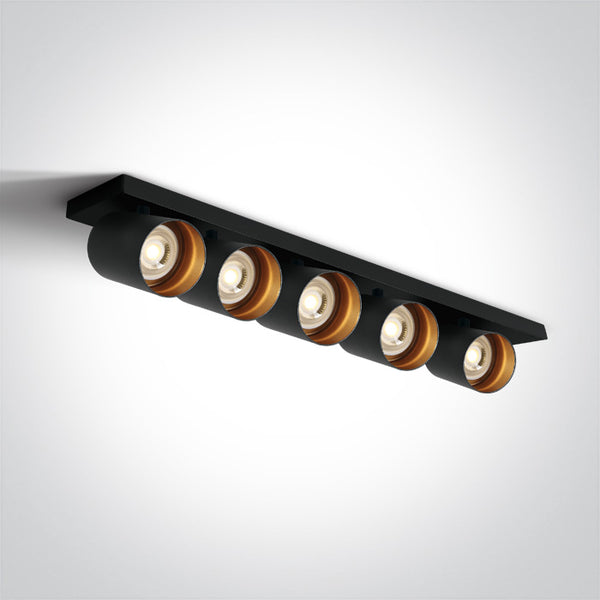 One Light 65505N/B BLACK GU10 5x10W DARK LIGHT