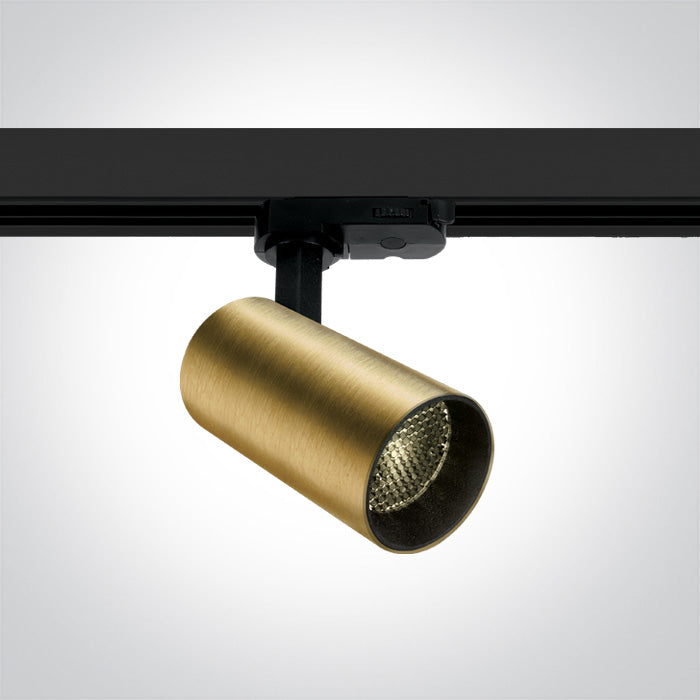 One Light 65524T/BBS/W BRUSHED BRASS COB LED 12w WW HONEYCOMB 36deg TRACKSPOT 230v DARK LIGHT