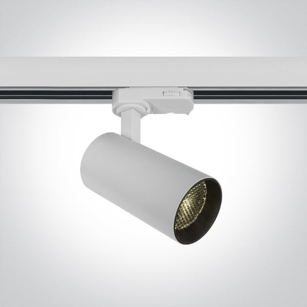 One Light 65524T/W/W WHITE COB LED 12w WW HONEYCOMB 36deg TRACKSPOT 230v DARK LIGHT