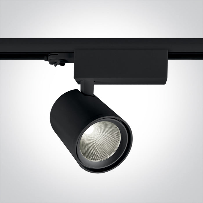 One Light 65619T/B/C BLACK COB LED 38W CW TRACK SPOT 36deg 230V