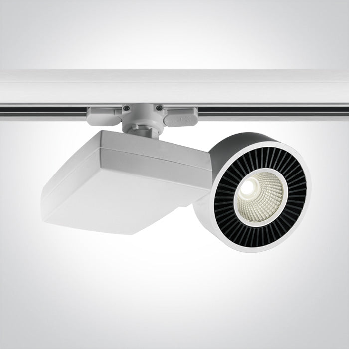 One Light 65620TA/W/W WHITE COB LED 15w WW TRACK SPOT 45deg 230v