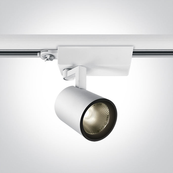 One Light 65624T/W/W WHITE COB LED 35w WW 45deg TRACK SPOT 230v