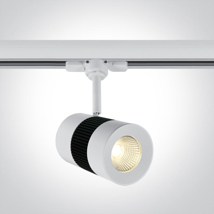 One Light 65628T/W/W WHITE COB LED 15w WW TRACK SPOT 45deg 230v