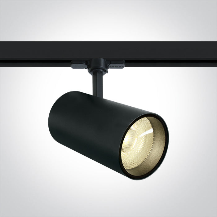 One Light 65642CT/B/W BLACK COB LED 30W WW TRACK SPOT 38deg 230V