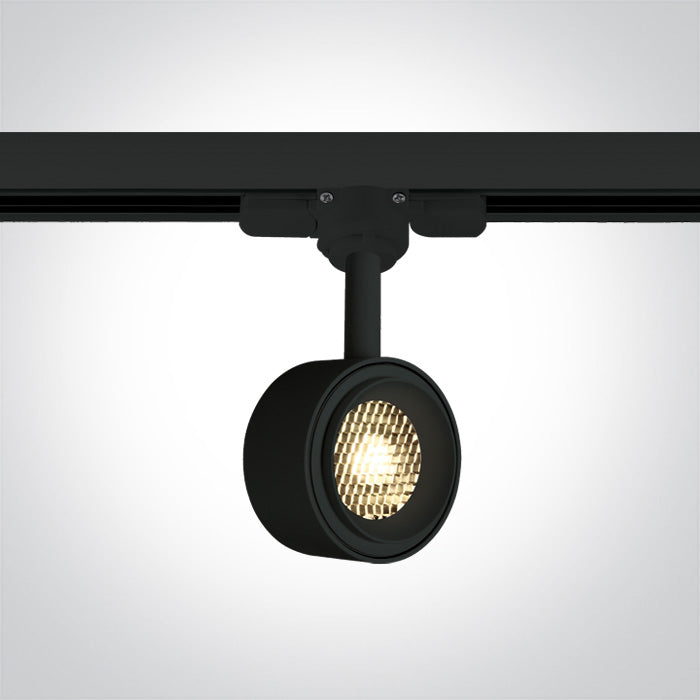 One Light 65644T/B/W BLACK COB LED 8w WW TRACK SPOT 36deg 230V DIMMABLE