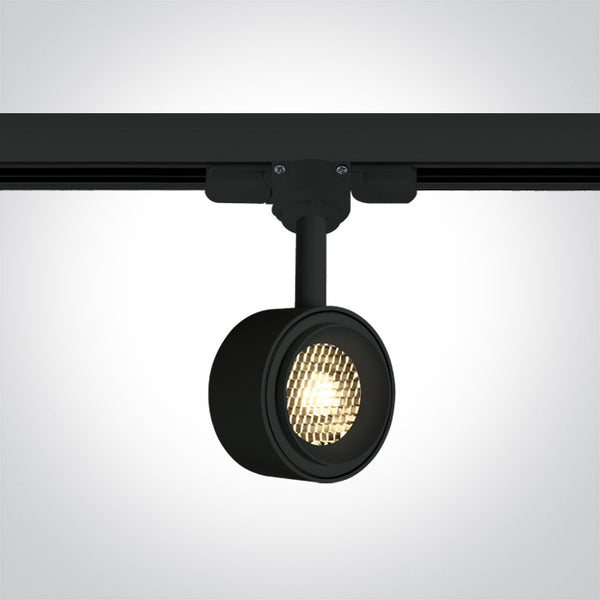One Light 65644T/B/W BLACK COB LED 8w WW TRACK SPOT 36deg 230V DIMMABLE