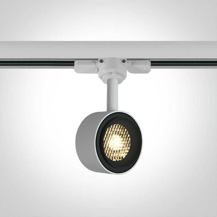 One Light 65644T/W/W WHITE COB LED 8w WW TRACK SPOT 36deg 230V DIMMABLE