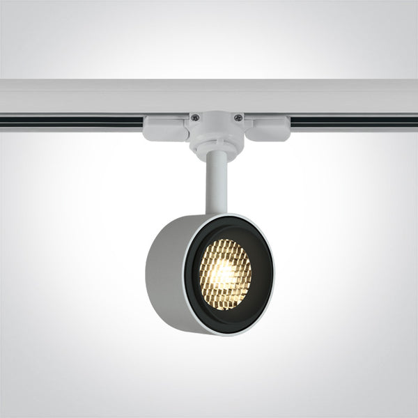 One Light 65644T/W/W WHITE COB LED 8w WW TRACK SPOT 36deg 230V DIMMABLE