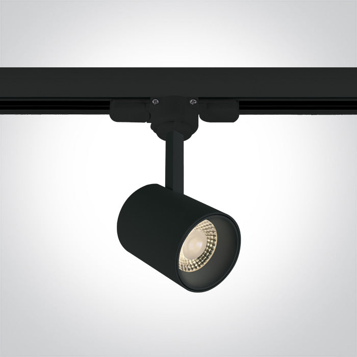 One Light 65646T/B/W BLACK COB LED 8w WW TRACK SPOT 36deg 230V DIMMABLE