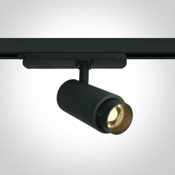 One Light 65650AT/B/W BLACK COB LED 15W WW TRACK SPOT 20-60deg ADJUSTABLE BEAM 230V