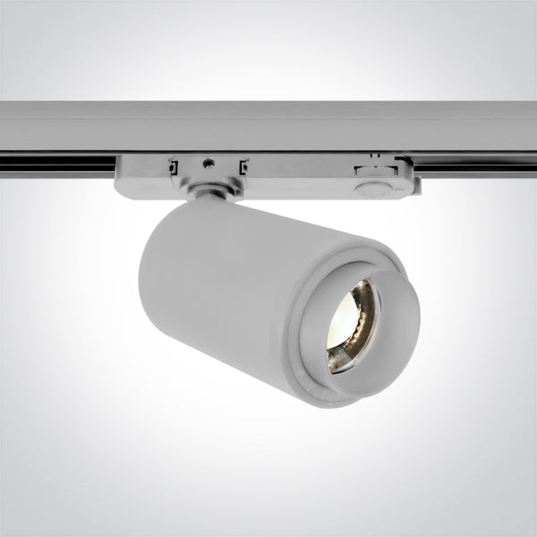 One Light 65650CT/W/C WHITE COB 30W CW TRACK SPOT 20-60deg ADJUSTABLE BEAM 230V