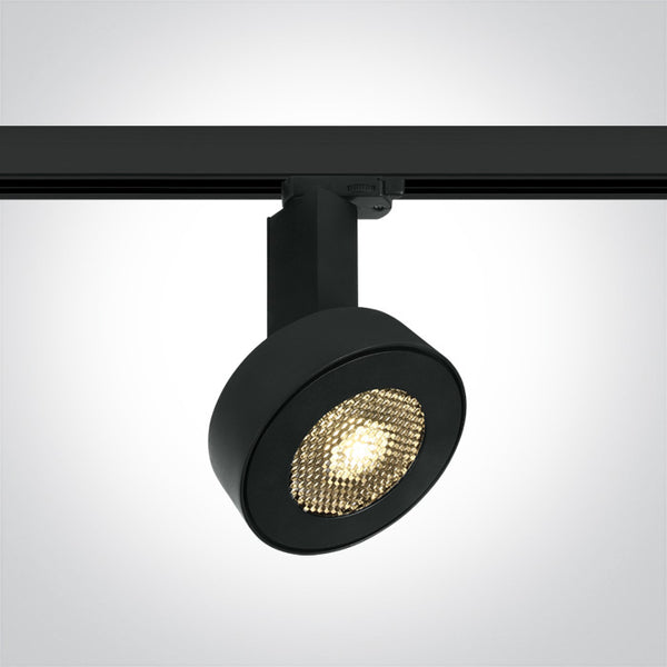 One Light 65652T/B/C BLACK COB LED 30W CW TRACKSPOT HONEYCOMB 24deg 230V