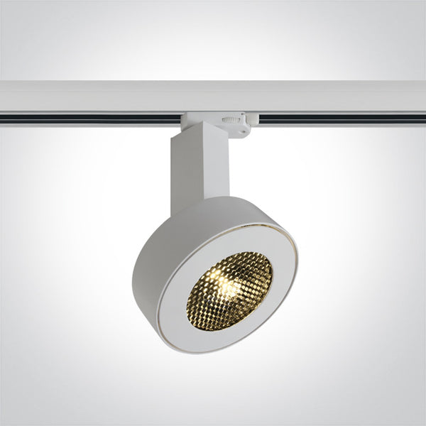 One Light 65652T/W/C WHITE COB LED 30W CW TRACKSPOT HONEYCOMB 24deg 230V