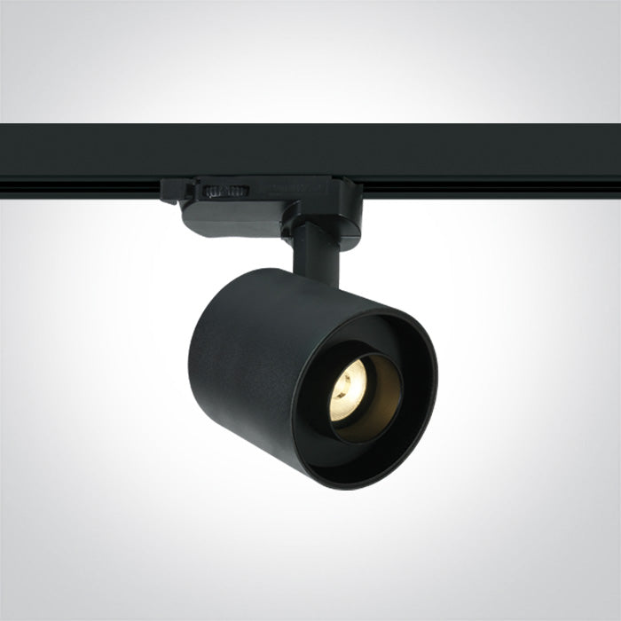 One Light 65656AT/B/W BLACK LED 6W TRACK SPOT WW IP20 230V DARK LIGHT