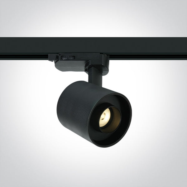 One Light 65656AT/B/W BLACK LED 6W TRACK SPOT WW IP20 230V DARK LIGHT