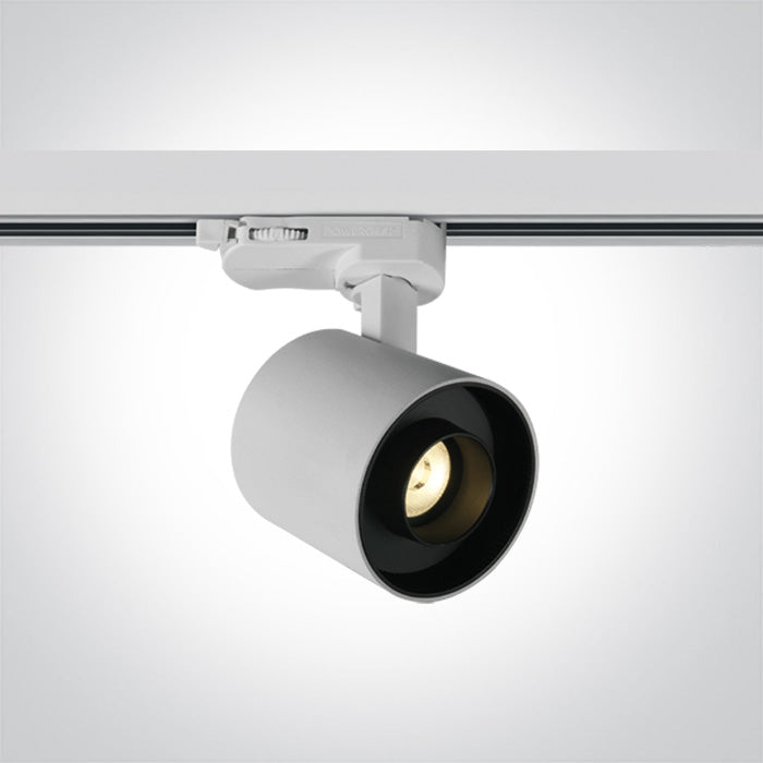 One Light 65656AT/W/W WHITE LED 6W TRACK SPOT WW IP20 230V DARK LIGHT