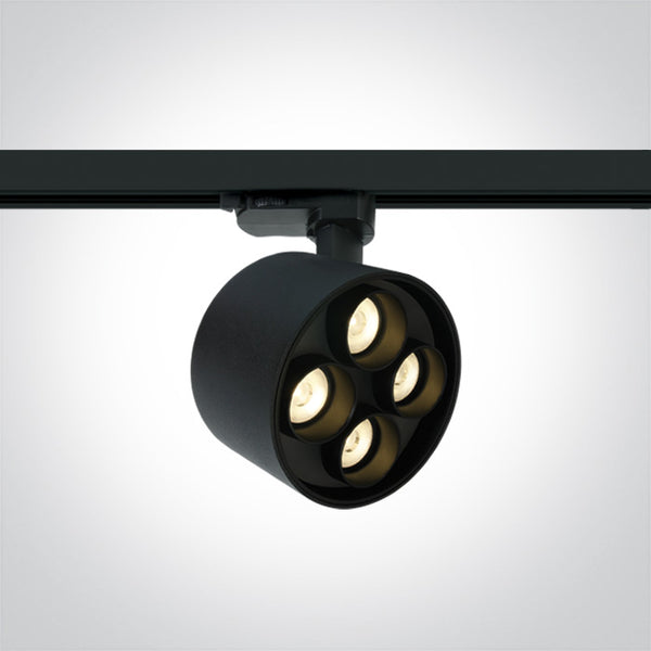 One Light 65656CT/B/W BLACK LED 24W TRACK SPOT WW IP20 230V DARK LIGHT