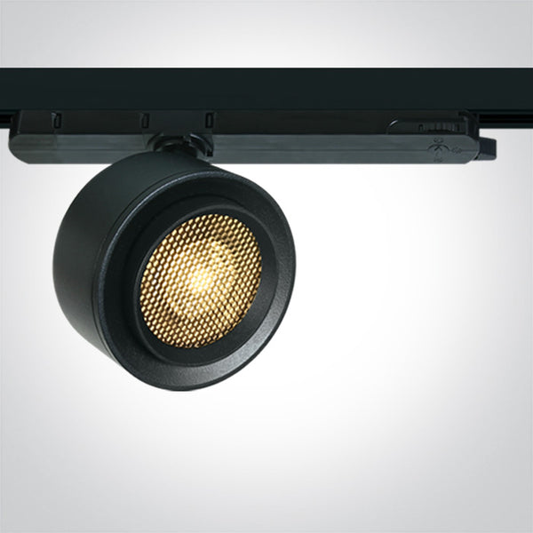 One Light 65662BT/B/W BLACK TRACK SPOT 25W WW 15-45deg 230V HONEYCOMB