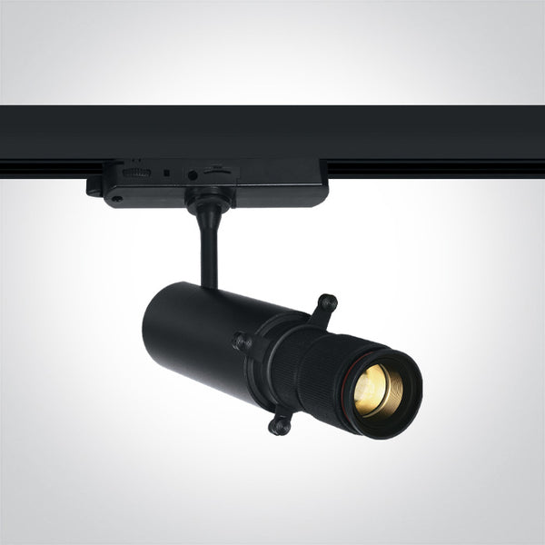 One Light 65668T/B/W BLACK TRACK SPOT 12W WW ADJUSTABLE SHAPE BEAM 230V