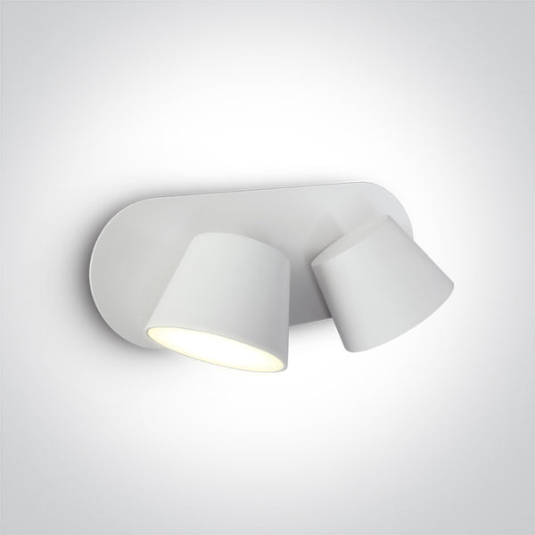 One Light 65740A/W/W WHITE WALL SPOT LED 2x6W WW IP20 230V