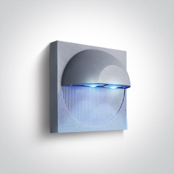 One Light 67124/G/BL GREY LED 2x1w BLUE IP54