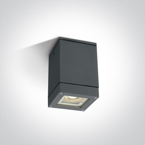 One Light 67130D/AN ANTHRACITE SQUARE CEIL GU10 35w IP54
