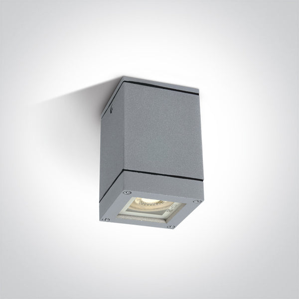 One Light 67130D/G GREY SQUARE CEIL GU10 35w IP54