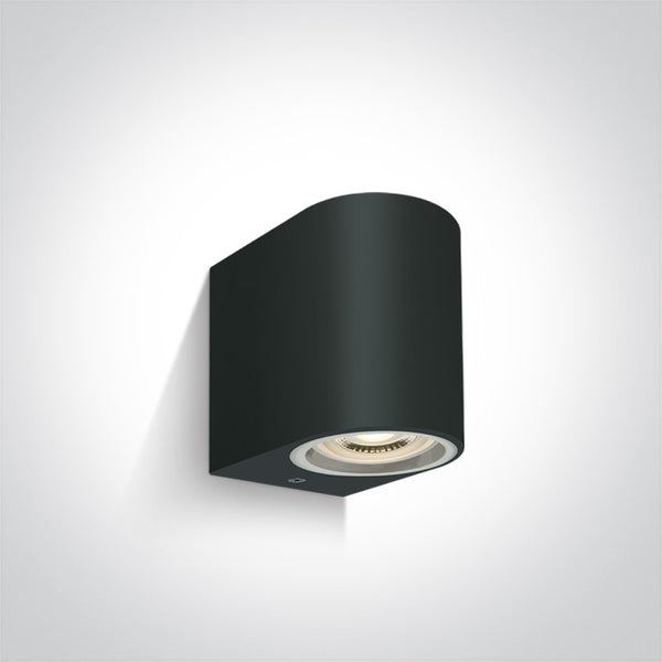 One Light 67142F/B BLACK WALL LIGHT GU10 6W IP65