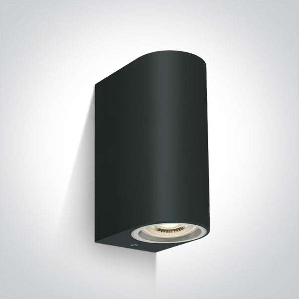 One Light 67142G/B BLACK WALL LIGHT GU10 2x6W IP65