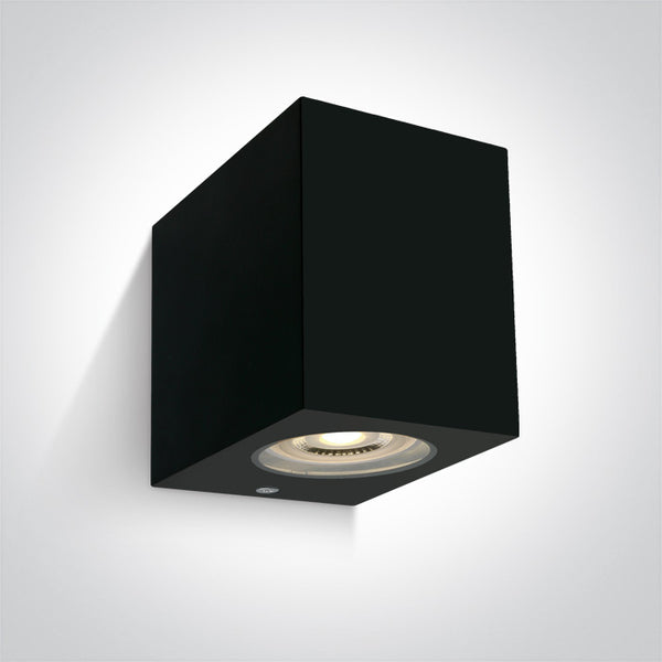 One Light 67142H/B BLACK WALL LIGHT GU10 6W IP65