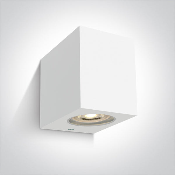 One Light 67142H/W WHITE WALL LIGHT GU10 6W IP65