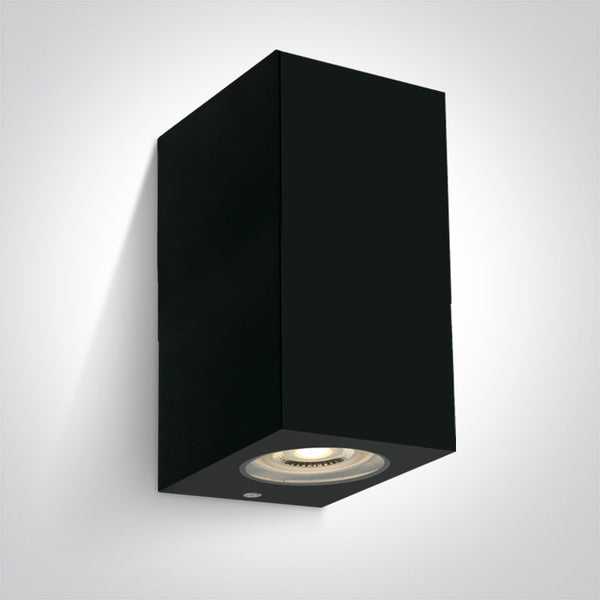 One Light 67142K/B BLACK WALL LIGHT GU10 2x6W IP65