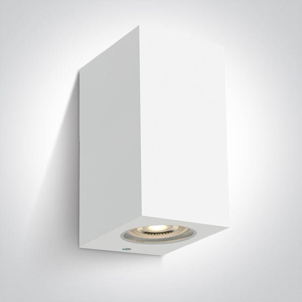 One Light 67142K/W WHITE WALL LIGHT GU10 2x6W IP65
