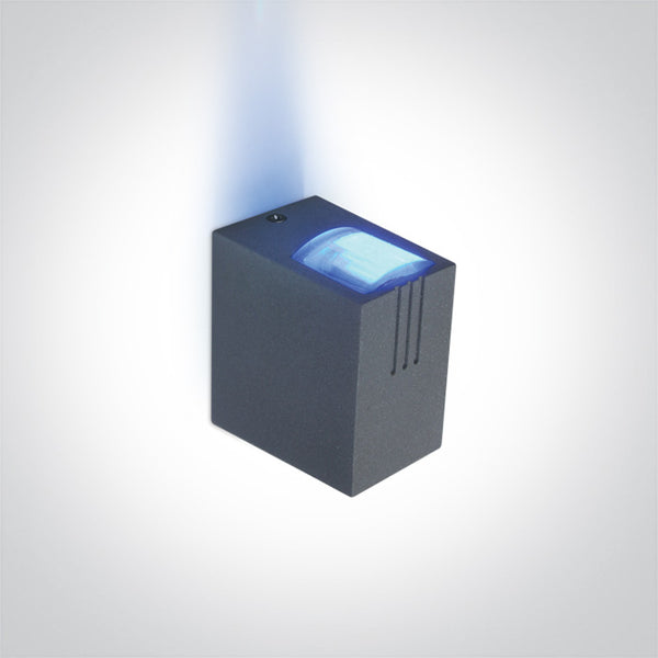 One Light 67170/G/BL GREY LED 1x3w BL IP54 100-240v